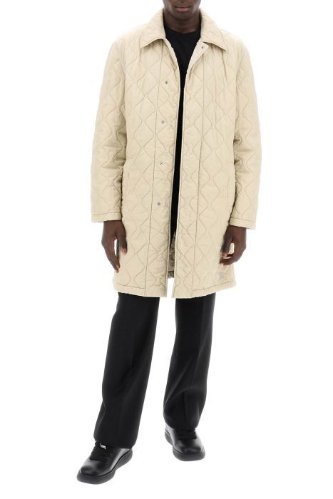 burberry quilted nylon midi car coat with