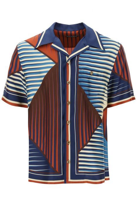 dolce & gabbana "geometric pattern bowling shirt with