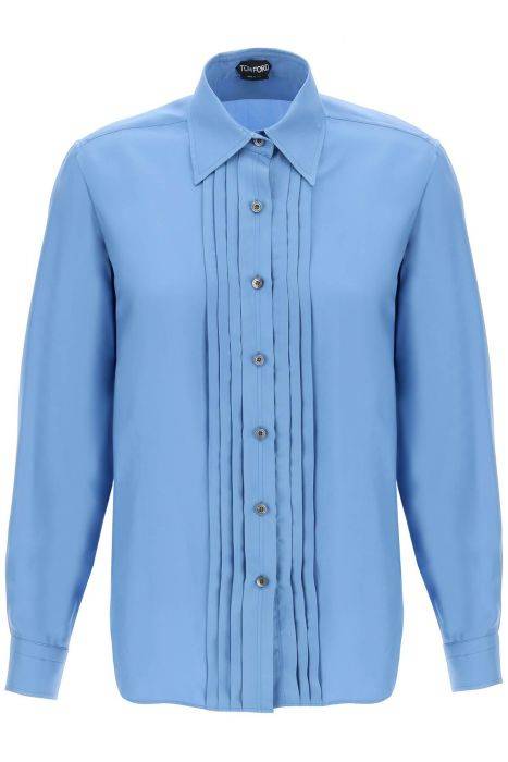 tom ford pleated bib shirt with