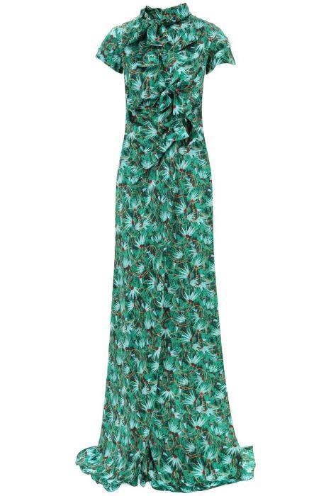 saloni maxi floral dress kelly with bows
