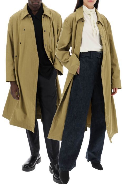 lemaire asymmetric buttoned trench coat