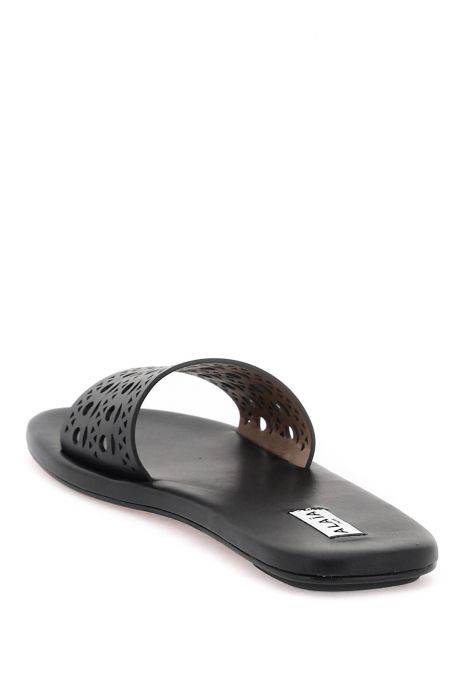 alaia leather vienne slides for