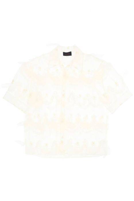 simone rocha "tulle shirt with embroidered details"