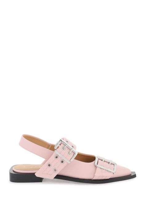 ganni ballerine slingback feminine buckle