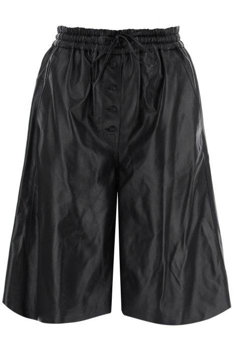 jil sander leather bermuda shorts for