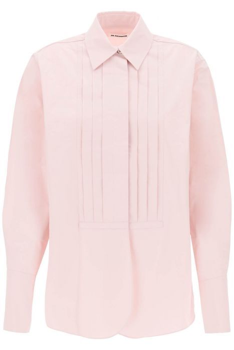 jil sander pleated bib shirt with