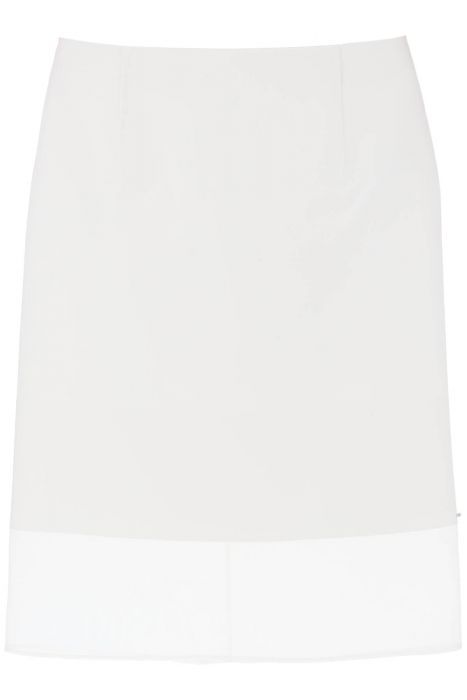 sportmax gonna midi turchia con inserto in organza