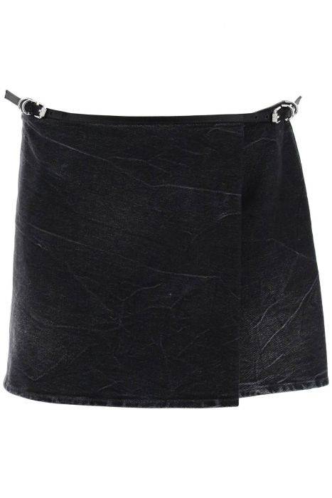 givenchy voyou denim wrap mini skirt with