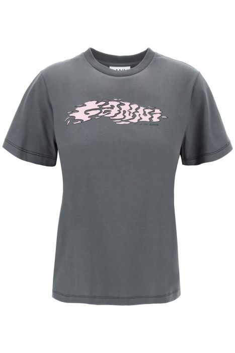 ganni t-shirt with logo print