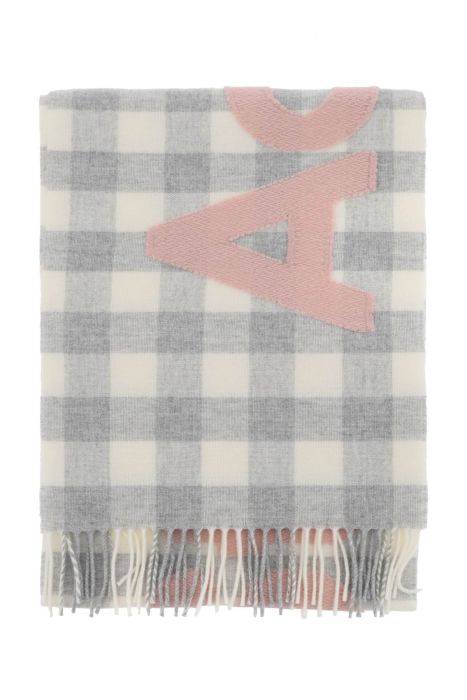 acne studios "checked scarf with logo pattern"