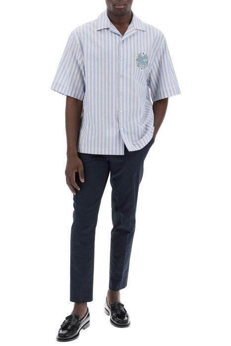 etro pegasus striped bowling shirt