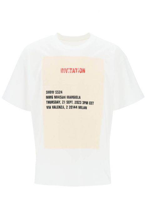 mm6 maison margiela t-shirt con stampa invitation