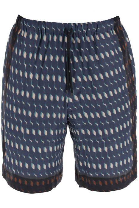 dries van noten s-wave printed bermuda shorts
