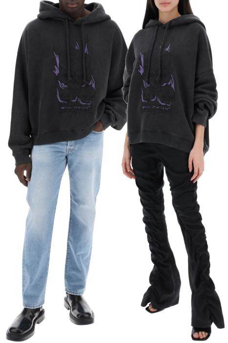 acne studios hooded sweatshirt with graphic print