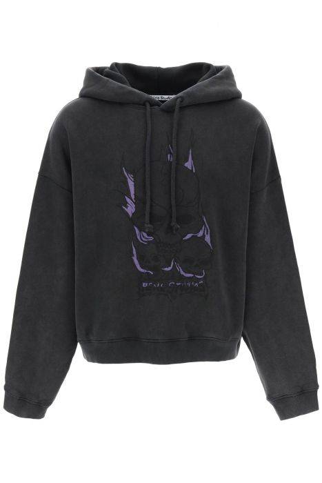acne studios hooded sweatshirt with graphic print