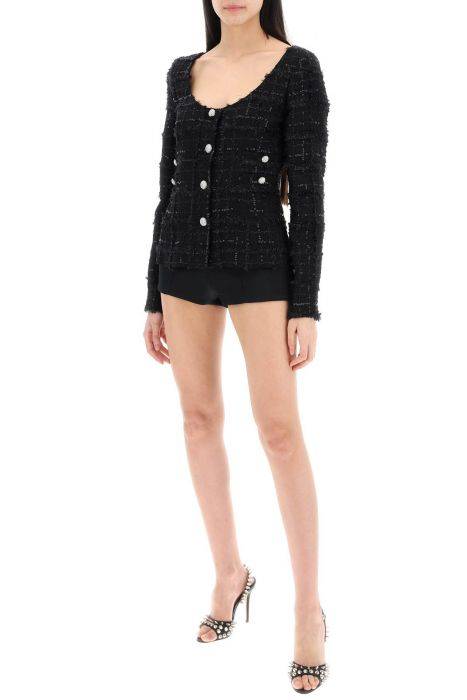 alessandra rich tweed jacket with sequins embell