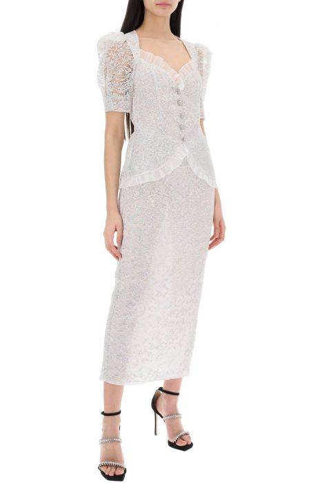 alessandra rich lurex lace dress for