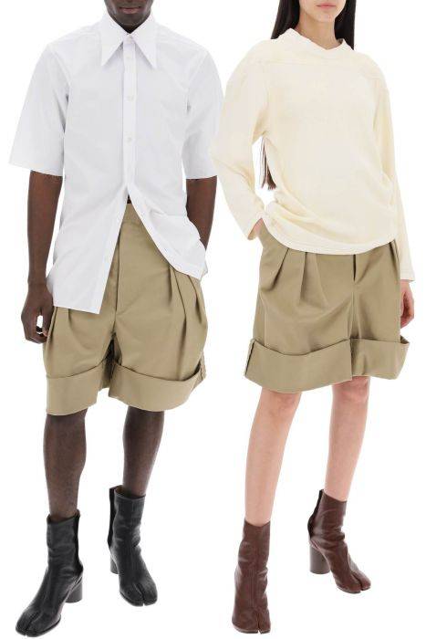 maison margiela wide-legged chino bermuda shorts with