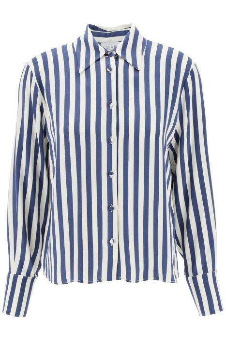 mvp wardrobe "striped charmeuse shirt by le