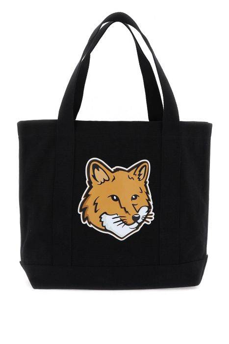 maison kitsune fox head tote bag