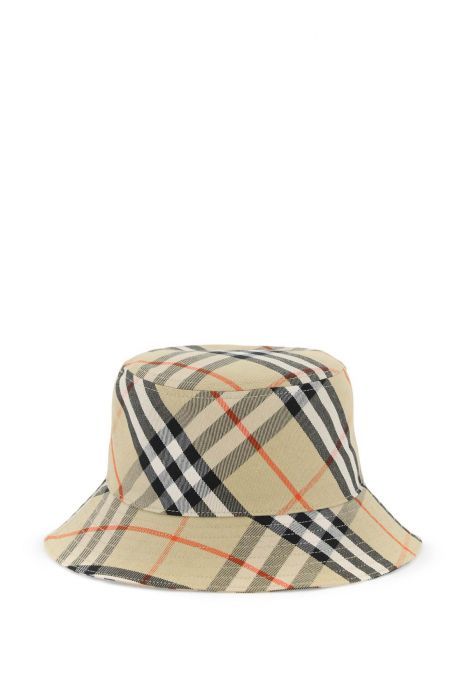 burberry cappello bucket in misto cotone check