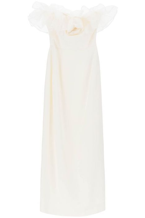 alessandra rich strapless dress with organza details