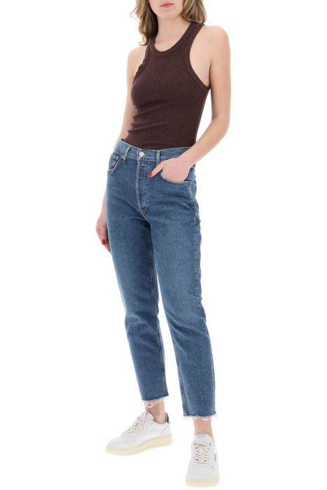 agolde high-waisted straight cropped jeans in the