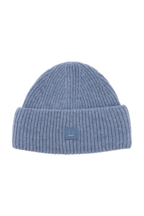 acne studios ribbed wool beanie hat with cuff