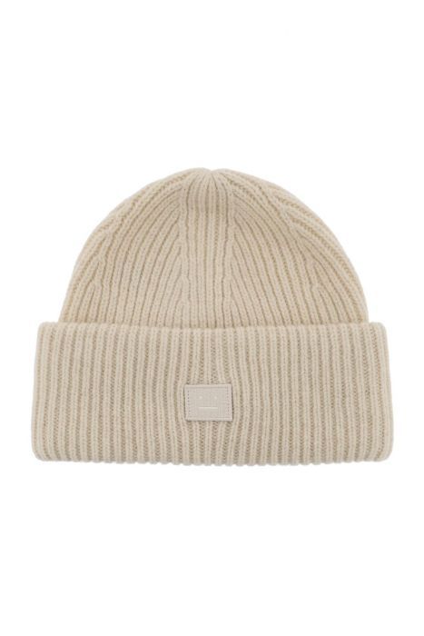 acne studios ribbed wool beanie hat with cuff