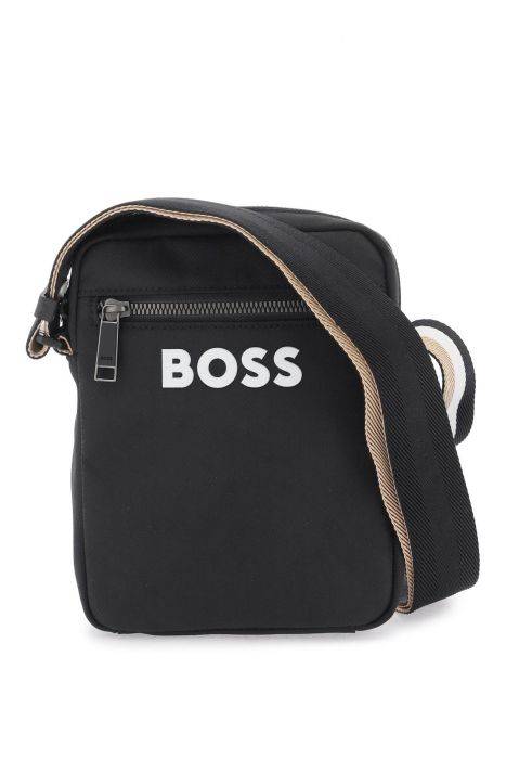 boss shoulder bag with rubberized logo