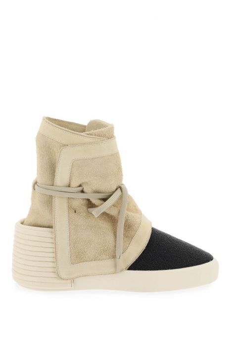 fear of god high-top suede and beaded leather moc