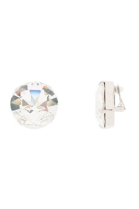 alessandra rich large crystal clip-on earrings