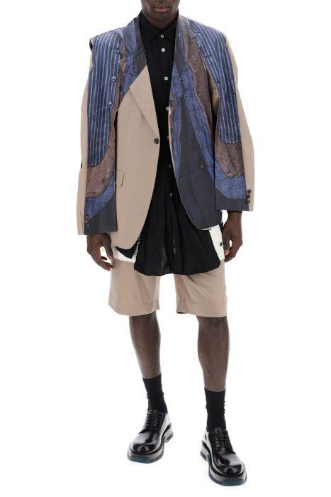comme des garcons homme plus sleeveless blazer with trom