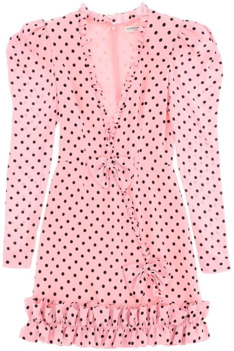 alessandra rich "polka dot crepe de chine mini