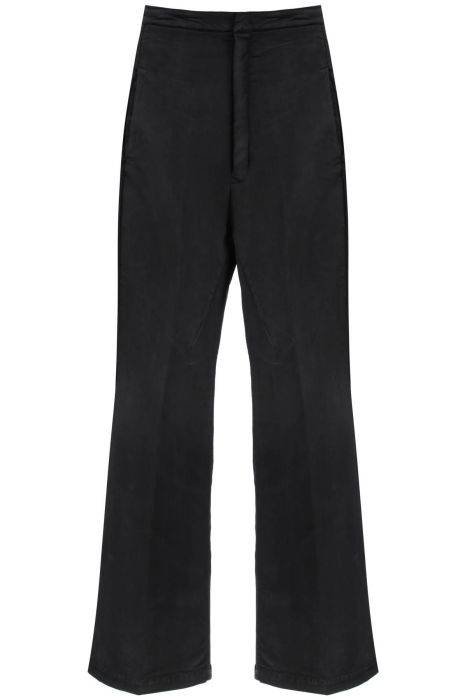 rick owens high-waisted bootcut jeans with a