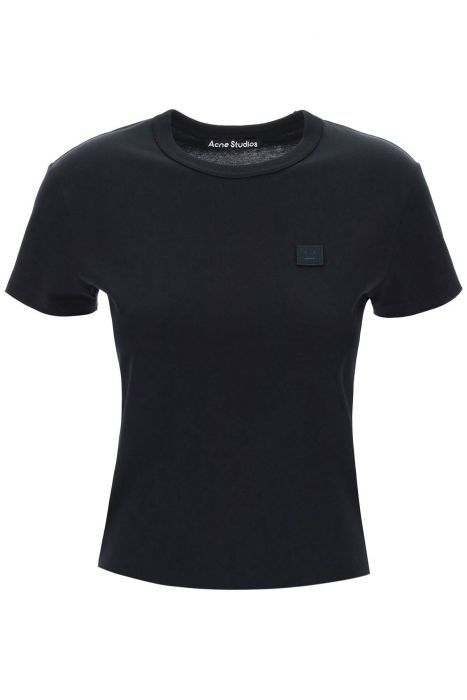 acne studios crew-neck t-shirt with logo patch