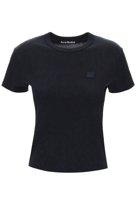acne studios t-shirt girocollo con patch logo