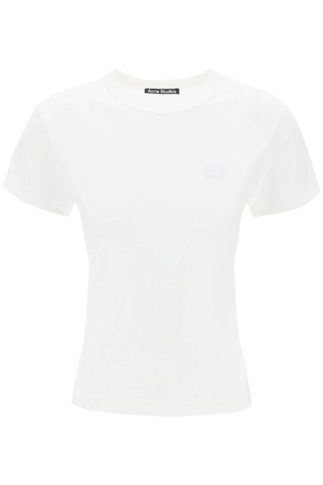 acne studios crew-neck t-shirt with logo patch