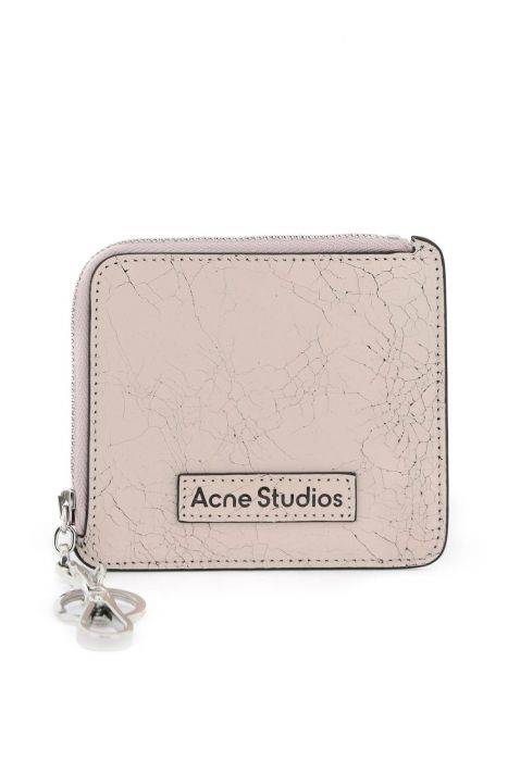 acne studios cracked leather wallet with distressed