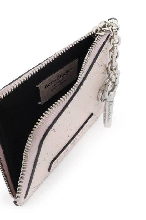 acne studios cracked leather wallet with distressed
