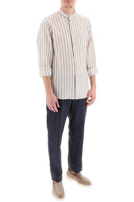 agnona striped linen shirt