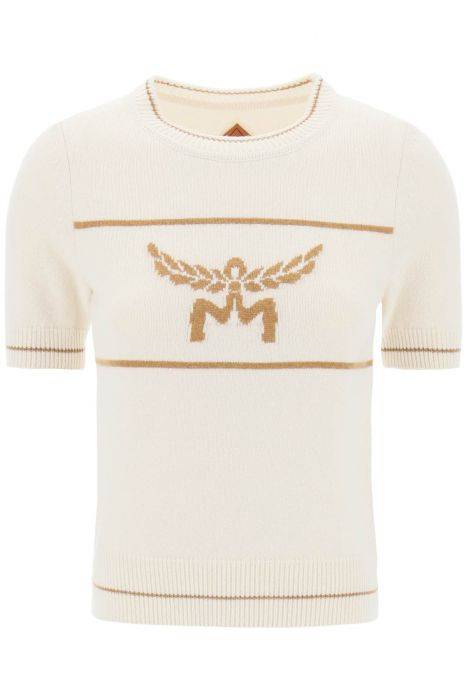 mcm "knit t-shirt with laurel logo