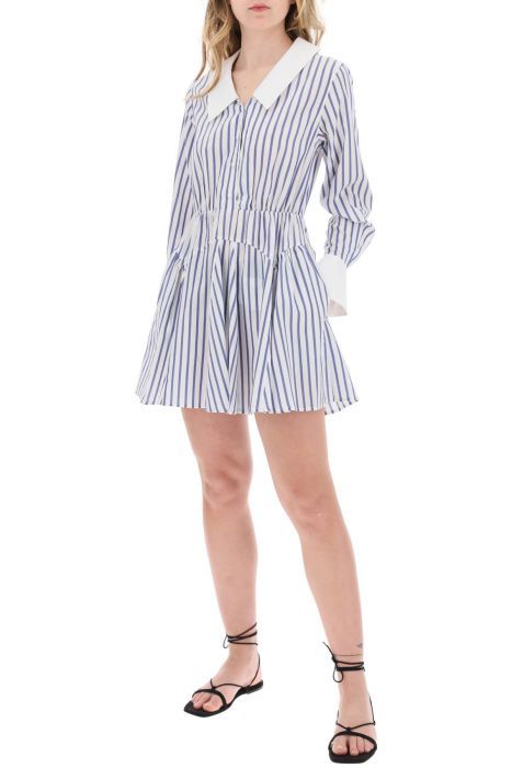 self portrait striped mini chemisier dress