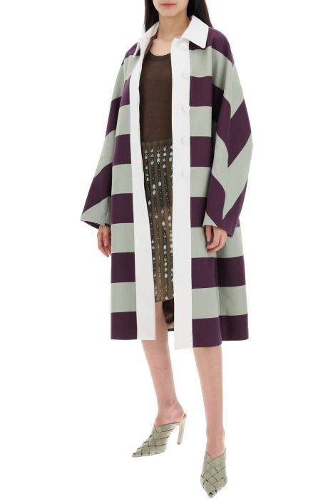 dries van noten cappotto roolsy in cotone a righe