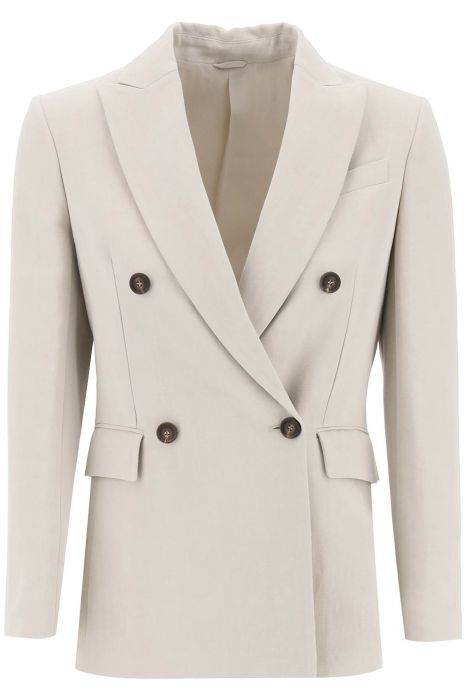 brunello cucinelli twill jacket with monile detail