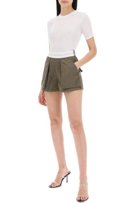 alexander wang cargo shorts with elastic waistband