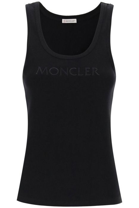 moncler top smanicato in jersey a costine