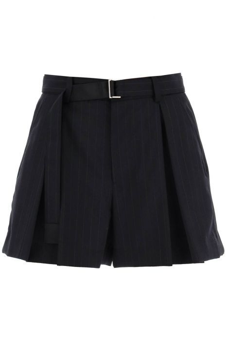 sacai pleated pinstripe