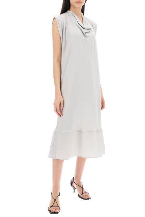 lemaire midi dress with diagonal cut in
