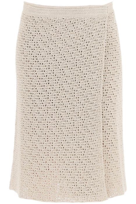 bottega veneta crochet wrap skirt with pocket detail